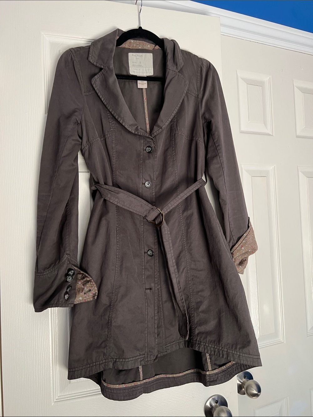 Free People Brown Belted Trench Coat